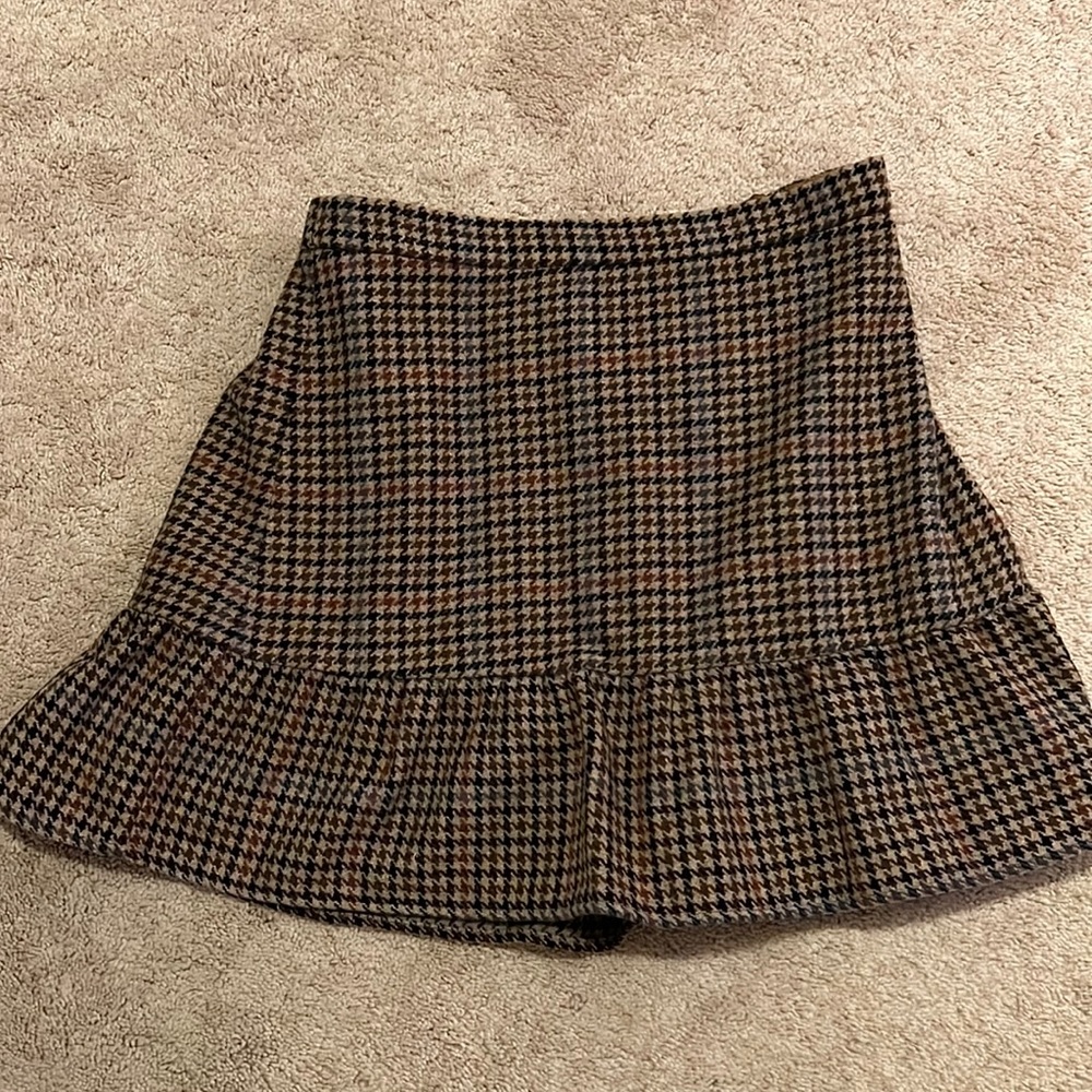 J Crew plaid ruffle skirt